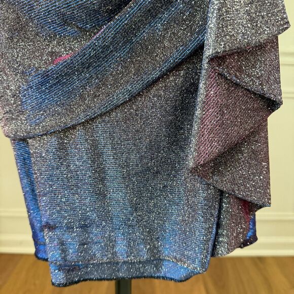 Vintage 90s Blondie Nites Caged Back Cosmic Sparkle BodyCon Cocktail HoCo Dress - Picture 5 of 10